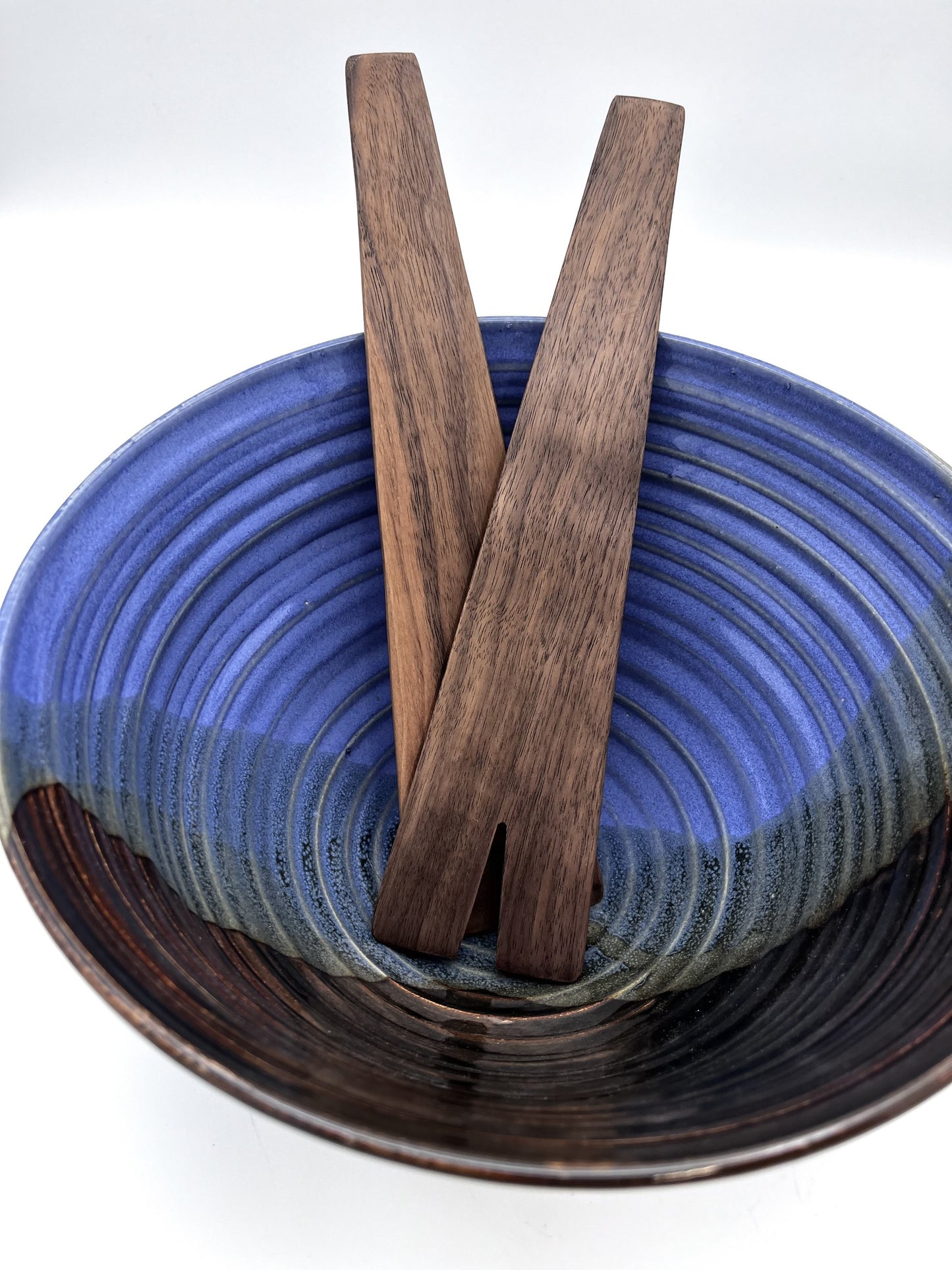 J Brody Walnut Salad Server Set