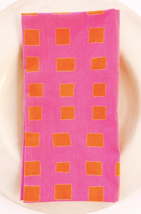 Napkins - Pink & Orange (Set of 4)