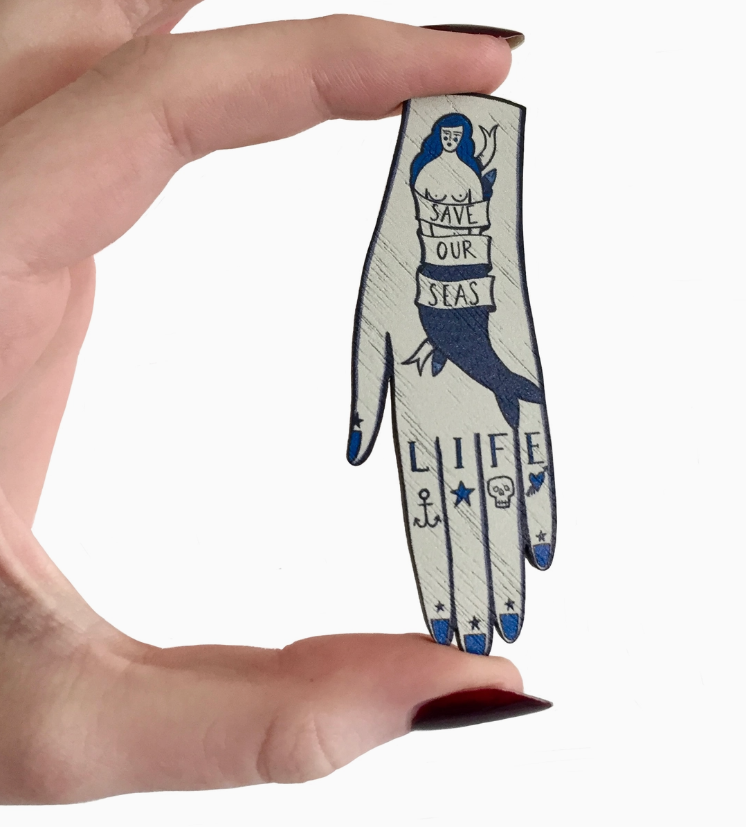 Tattooed Hand Brooch