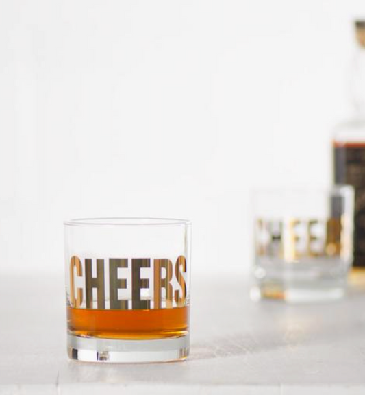 20K "Cheers" Rocks Glass