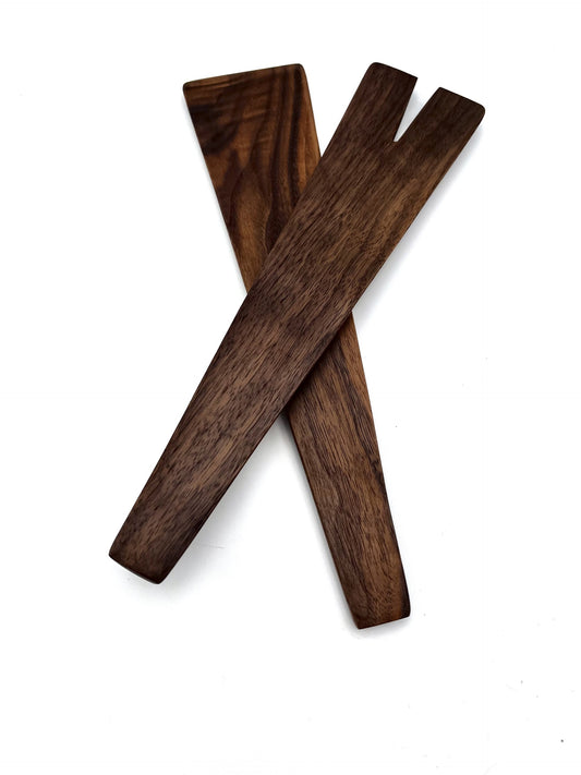 J Brody Walnut Salad Server Set