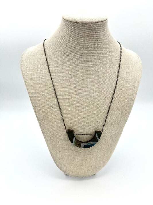 Kosciak-Semi Circle Reversible Ceramic Necklace(C)