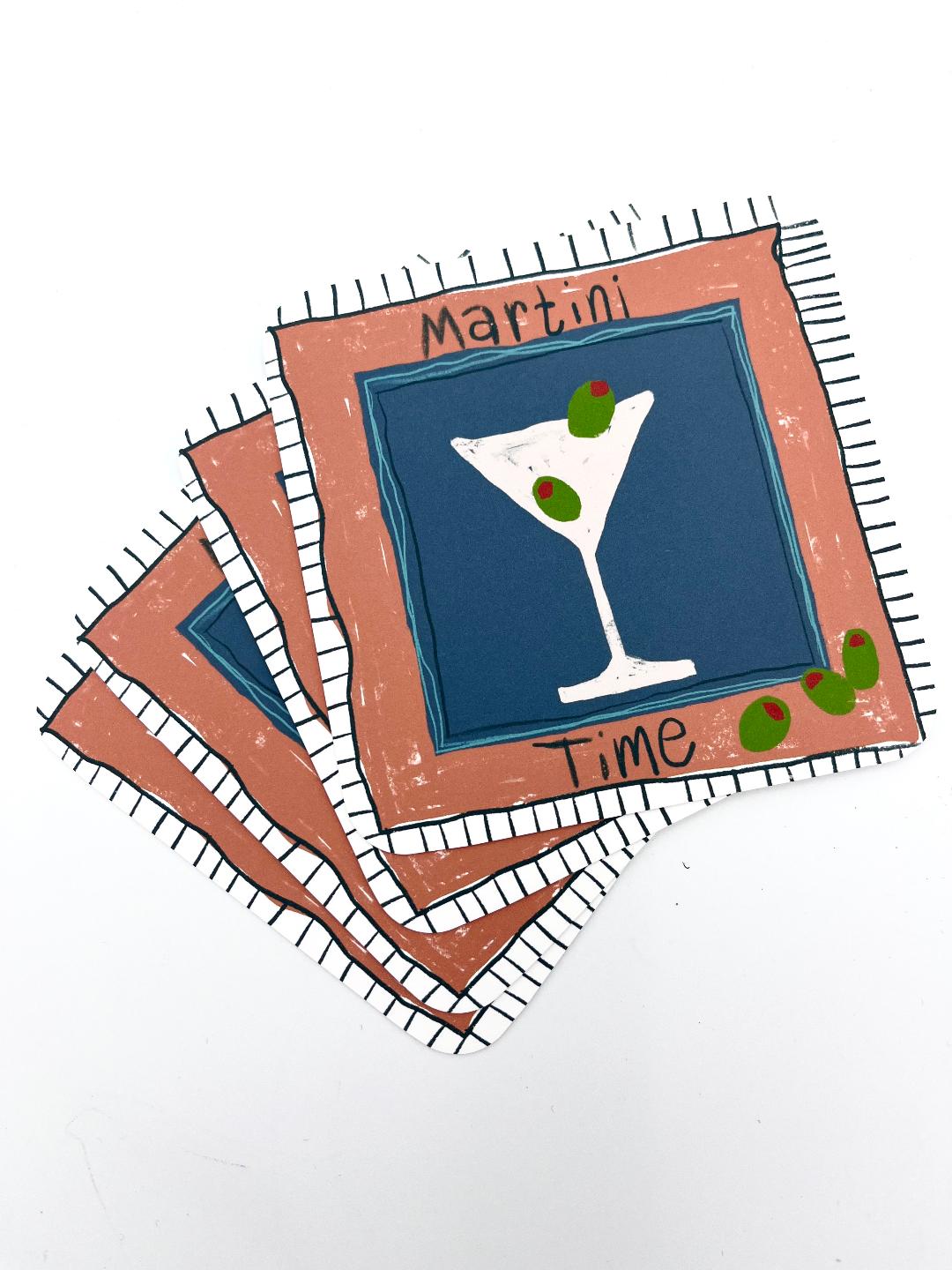 Coaster Set (4)-Martini Time