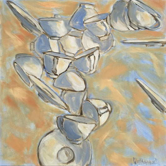 "Flying Cups & Saucers 29" Painting (C)